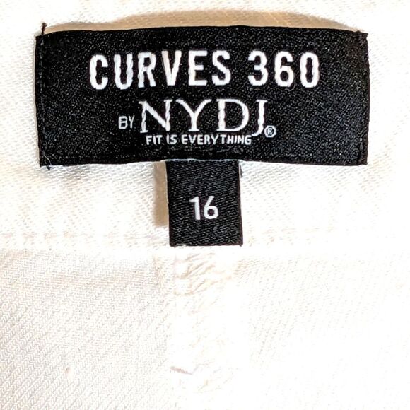 Curves 360 NYJD White High Rise Wide Leg Linen Blend Stretch With Wear Size 16 - Picture 6 of 12